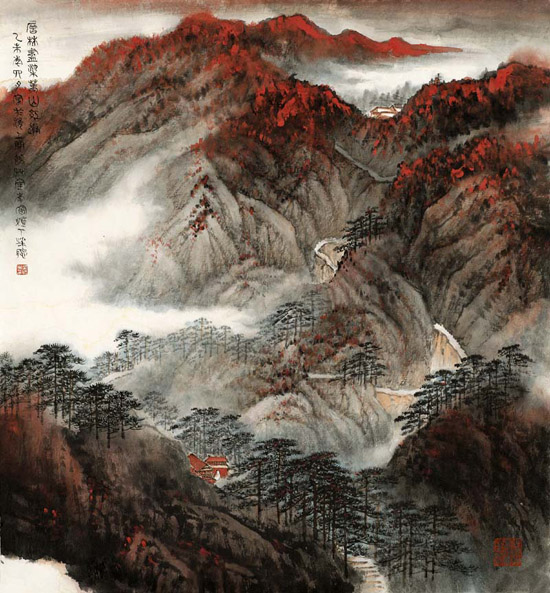 层林尽染 48x45cm 2014年