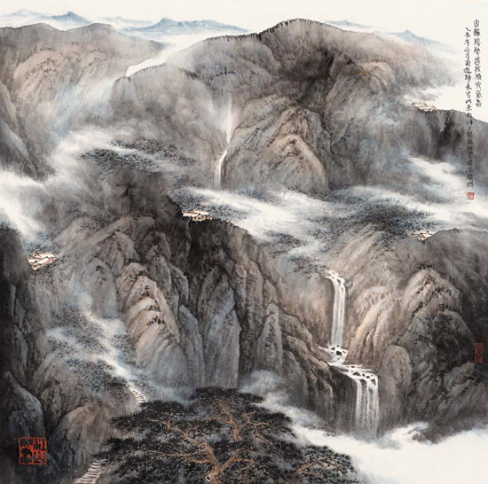 山静松声远 69x69cm 2014年