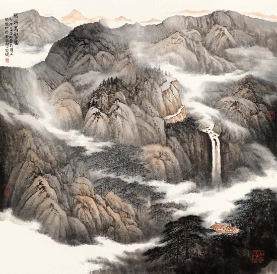 松吟万壑 69x 69cm 2014年