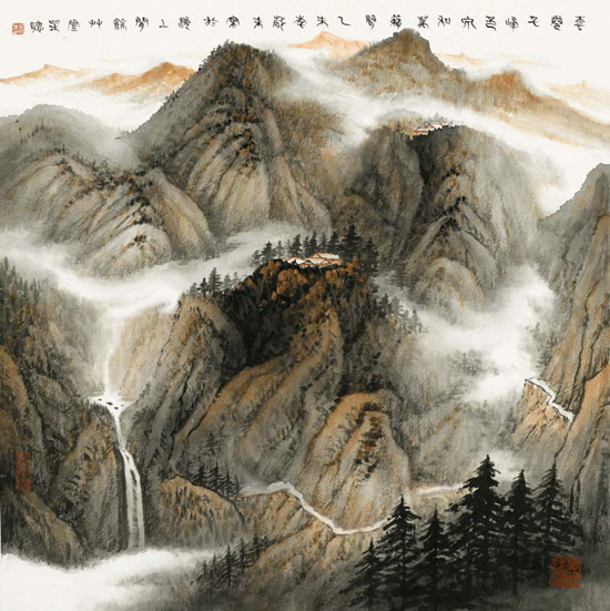 云卷千峰色 48 x 45cm 2015年