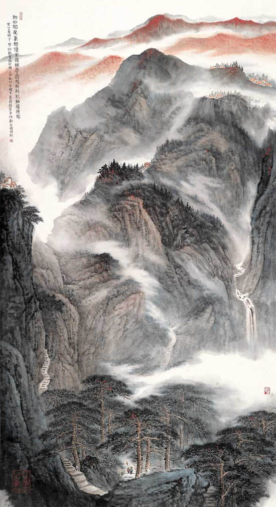 旭日照千峰 179 x 97 cm 2013年